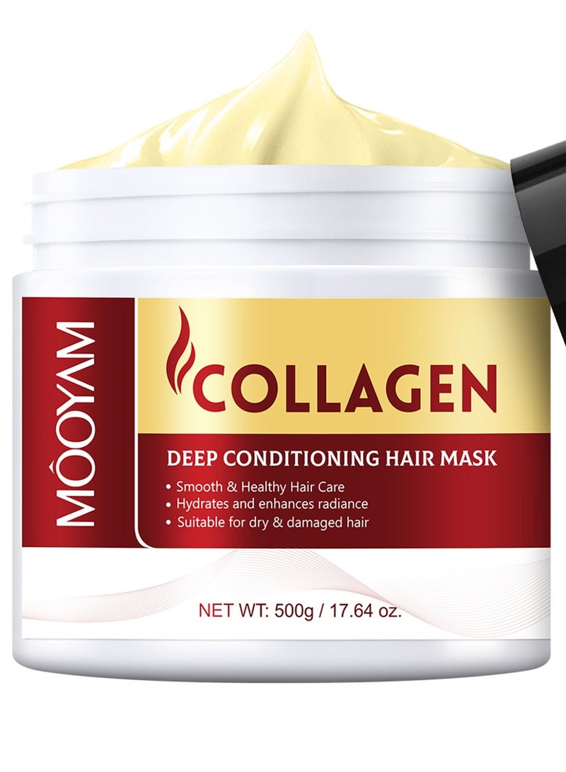 MOOYAM Collagen Hair Treatment Deep Repair Conditioning Mask for Dry Damaged Hair, Smooth Healthy Hair Care for All Hair Types - Image 1